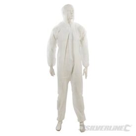 Silverline Rain Suit 2pce Hood with Neck Cord Zipped Front Twin Jacket Pockets 